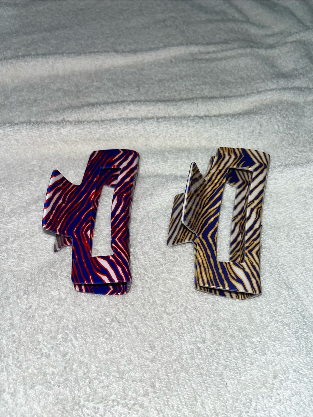Women's Zubaz Hair Clips - Blue/Red and Blue/Gold